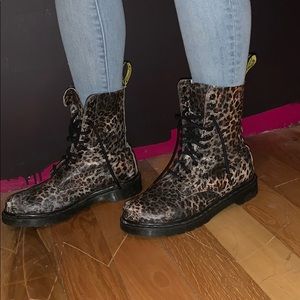 Doc Martins Cheetah Print Combat Boots